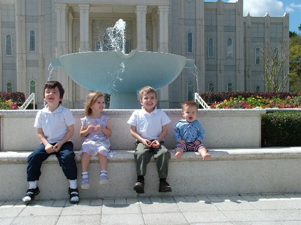 Four Happy Kids at the Houston Temple

