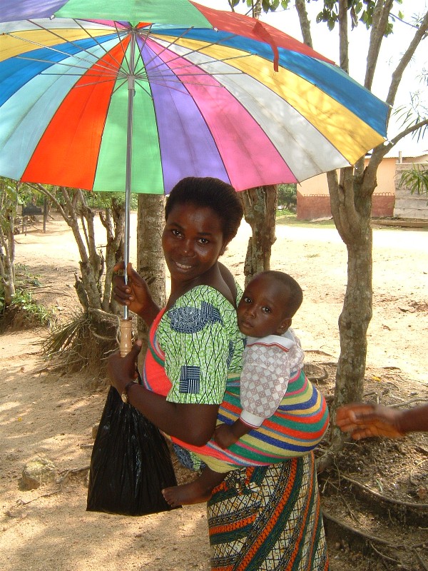 Mom and Baby with Umbrella