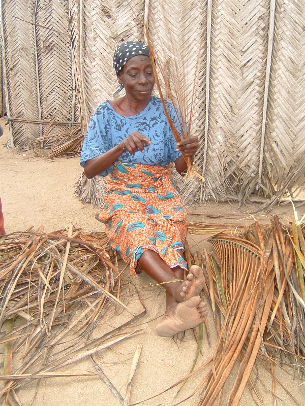 Making Brooms from Palm Leaves
